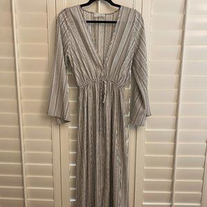 Low Cut Printed Maxi Dress